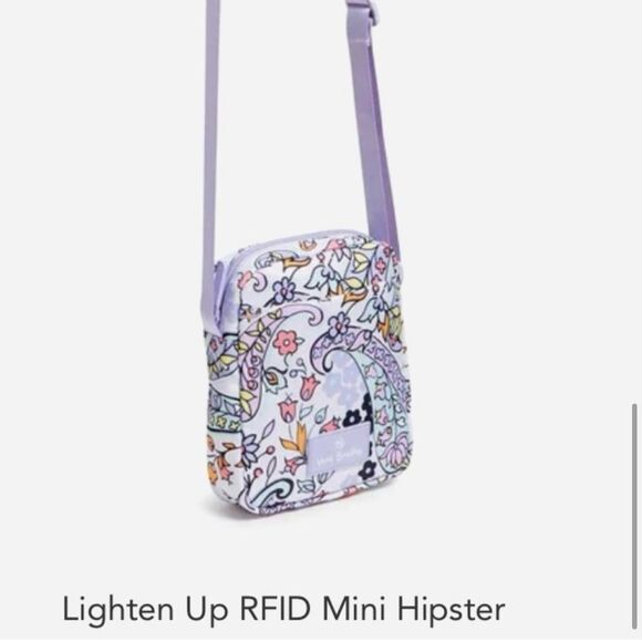 Vera Bradley Maddalena Paisley Floral Crossbody Bag RFID nwt - Lavender - Picture 8 of 9